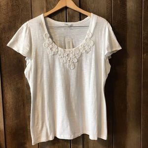 Banana Republic White Cotton Top Size XL